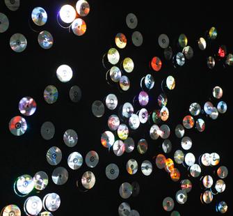 DVD projection from "The Film Trilogy," by Daniel Canogar